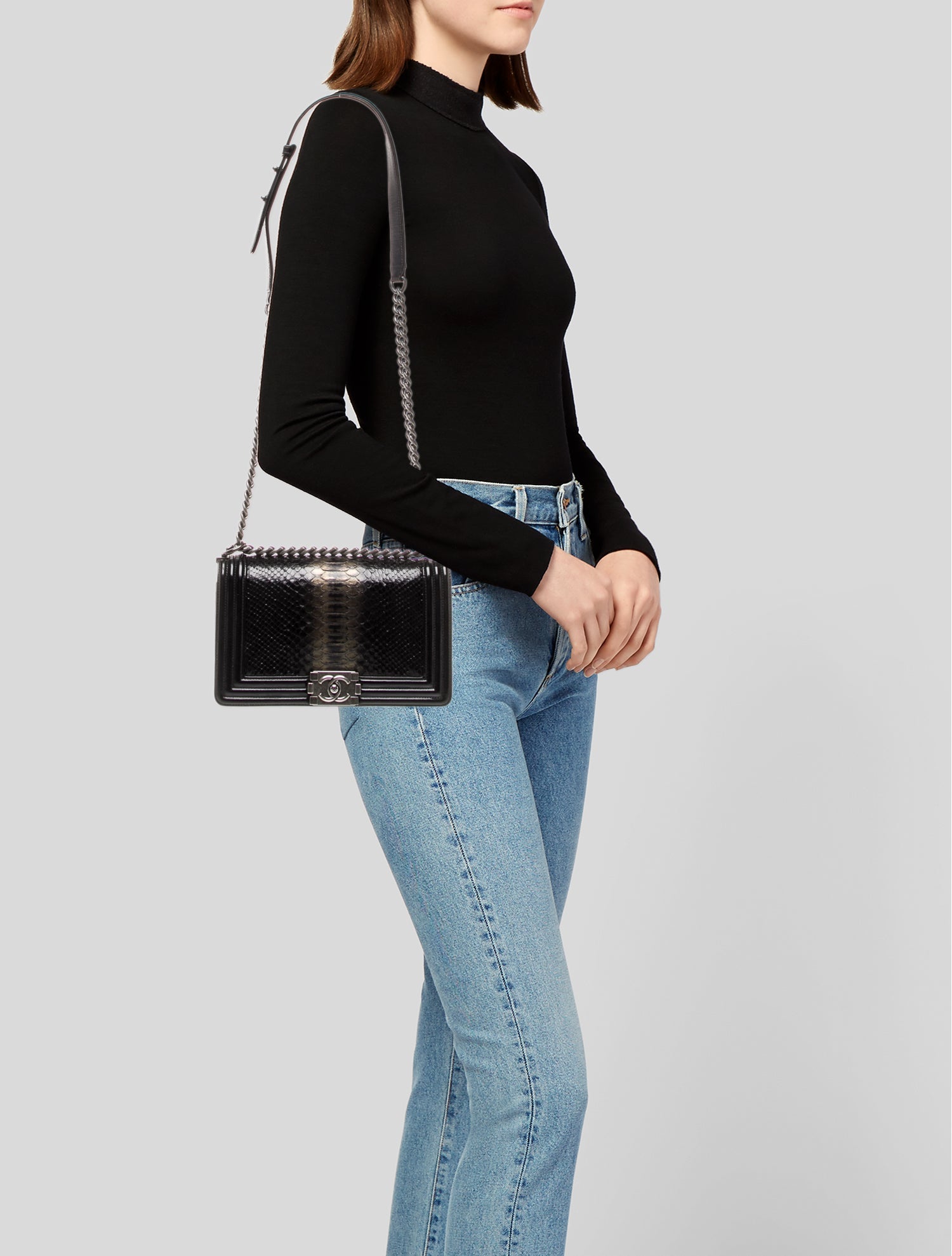 Chanel Medium Python Boy Bag