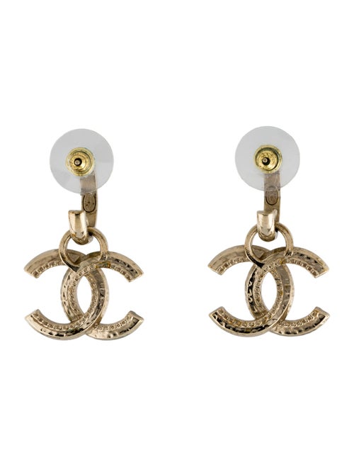 Chanel Strass CC Drop Earrings