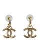 Chanel Strass CC Drop Earrings