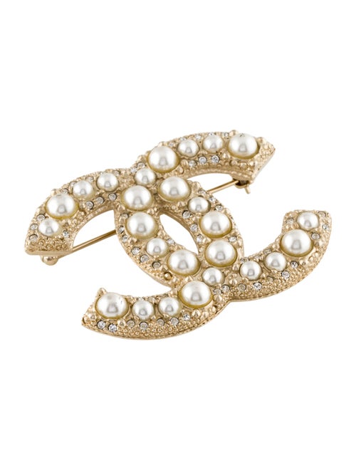 Chanel Faux Pearl & Strass Brooch