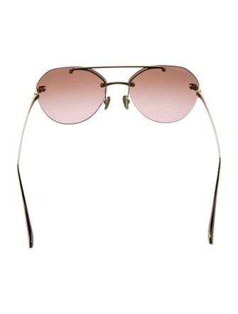 Chanel Titanium Pilot Interlocking CC Logo Sunglasses