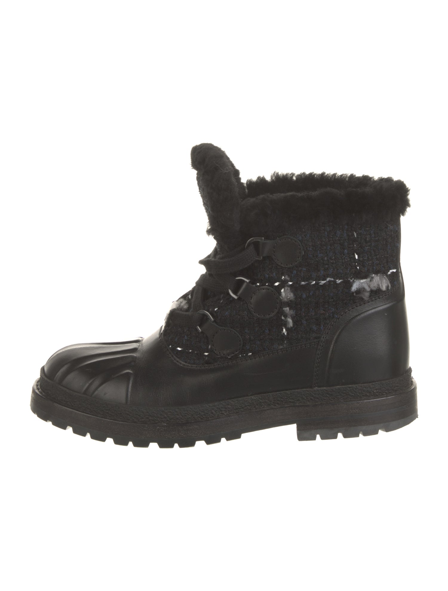 Chanel 2016 Interlocking CC Logo Combat Boots