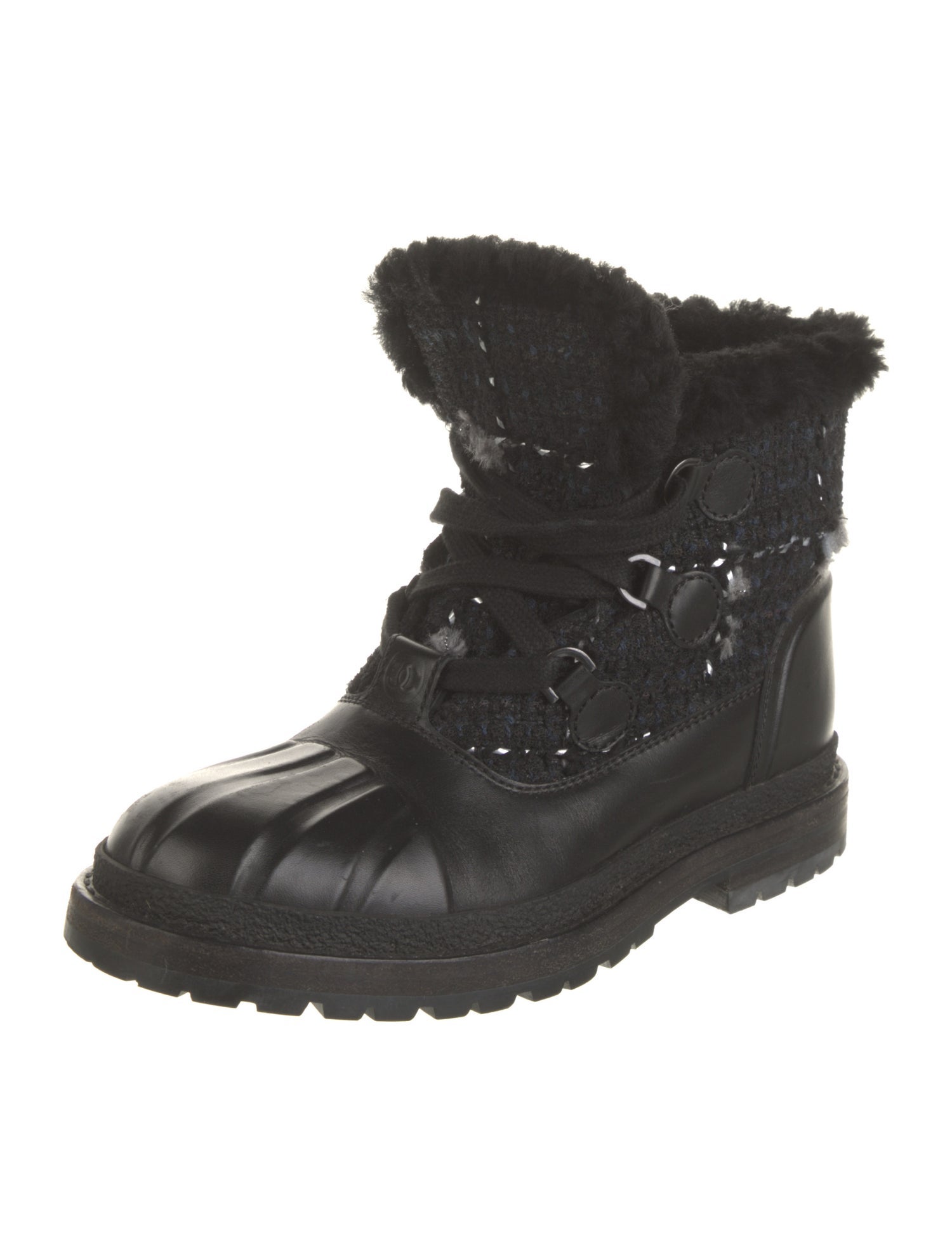 Chanel 2016 Interlocking CC Logo Combat Boots