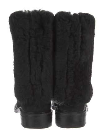 Chanel Interlocking CC Logo Suede Combat Boots