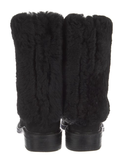 Chanel Interlocking CC Logo Suede Combat Boots