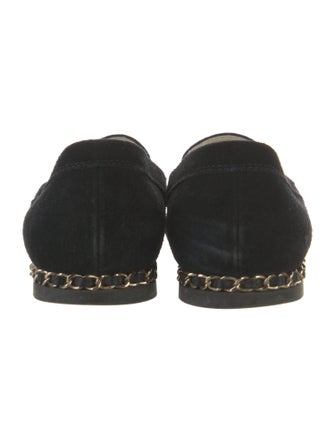 Chanel Interlocking CC Logo Suede Loafers
