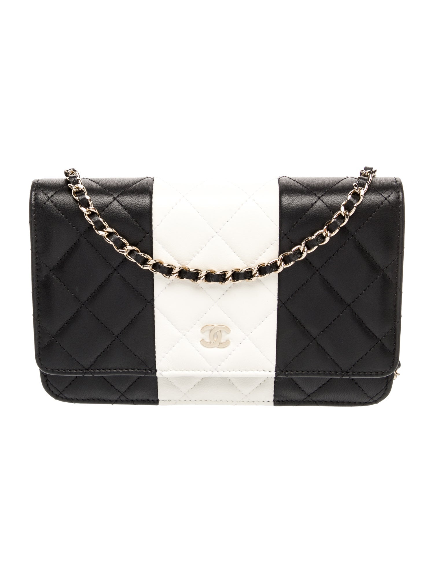 Chanel Bi-Stripe Wallet On Chain w/ Tags