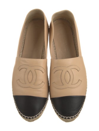 Chanel Interlocking CC Logo Lambskin Espadrilles