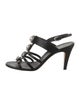 Chanel Interlocking CC Logo Leather Slingback Sandals