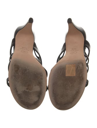 Chanel Interlocking CC Logo Leather Slingback Sandals