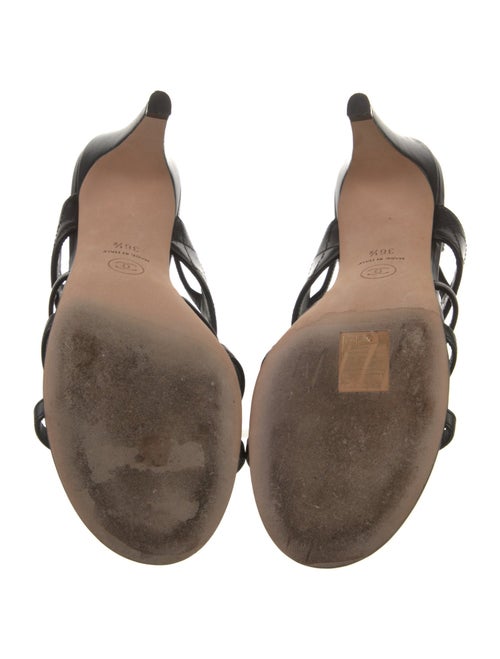 Chanel Interlocking CC Logo Leather Slingback Sandals