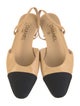 Chanel Interlocking CC Logo Leather Slingback Flats