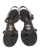 Chanel 2023 Interlocking CC Logo T-Strap Sandals