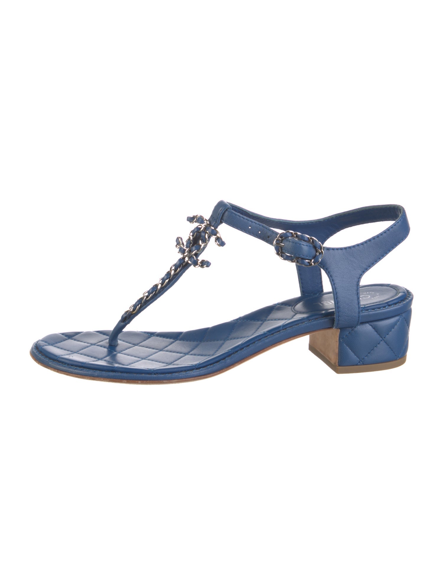 Chanel 2020 Interlocking CC Logo T-Strap Sandals