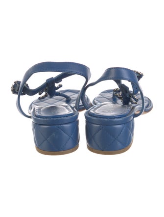 Chanel 2020 Interlocking CC Logo T-Strap Sandals