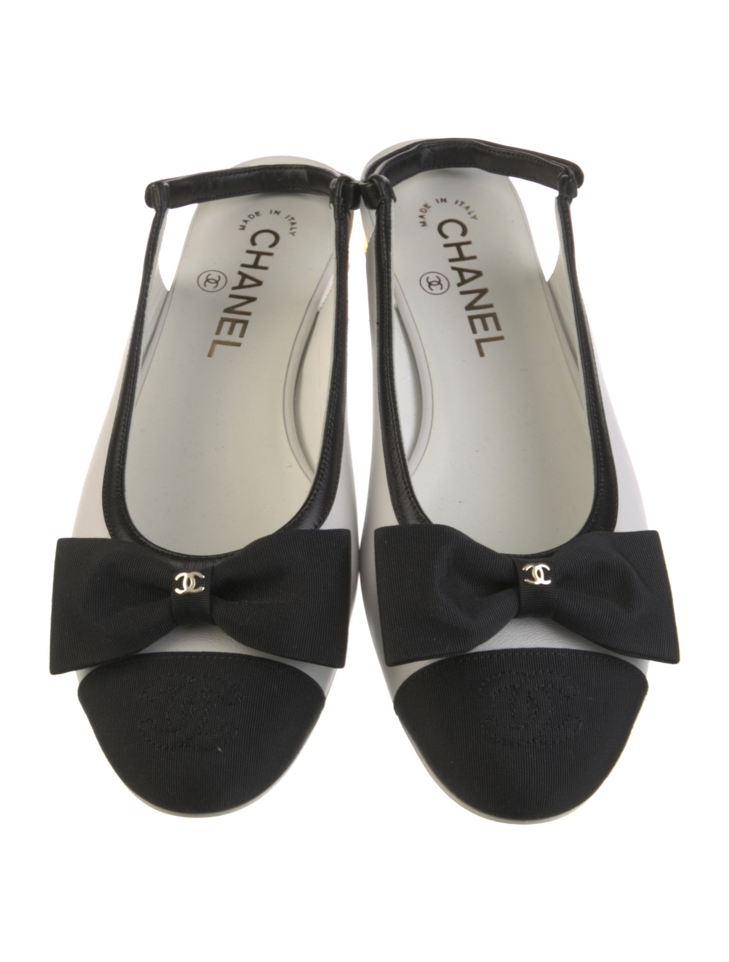 Chanel 2024 Interlocking CC Logo Slingback Flats