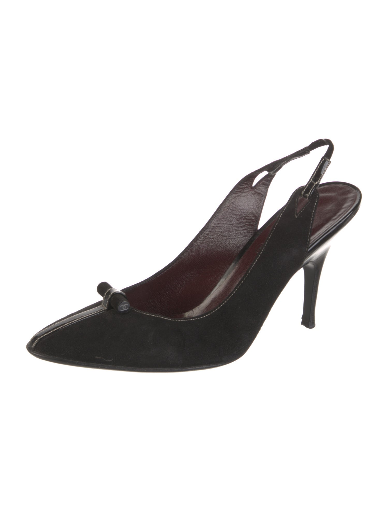 Chanel Vintage Interlocking CC Logo Slingback Pumps