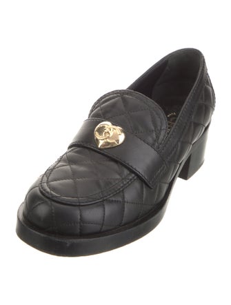 Chanel Interlocking CC Logo Leather Loafers