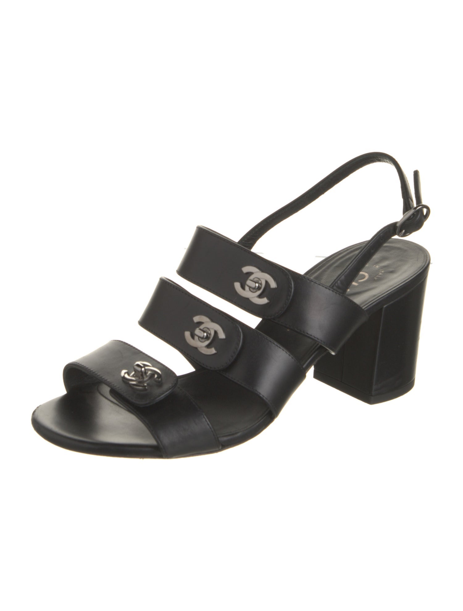 Chanel 2017 Interlocking CC Logo Slingback Sandals