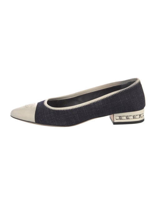 Chanel Interlocking CC Logo Denim Ballet Flats