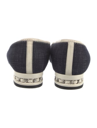 Chanel Interlocking CC Logo Denim Ballet Flats