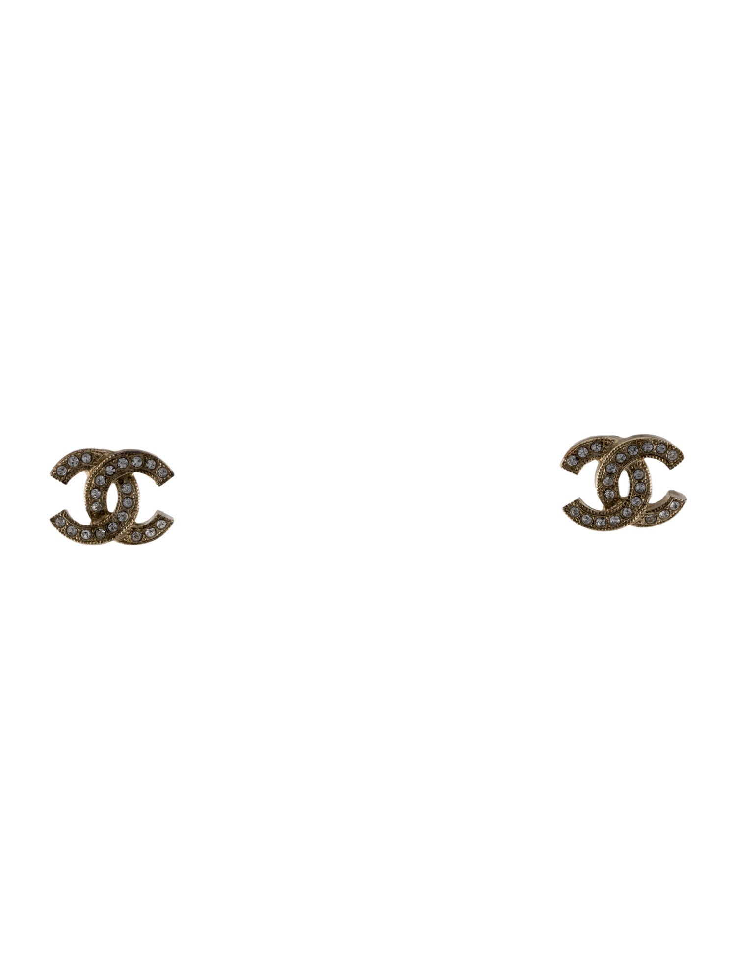 Chanel Strass CC Stud Earrings