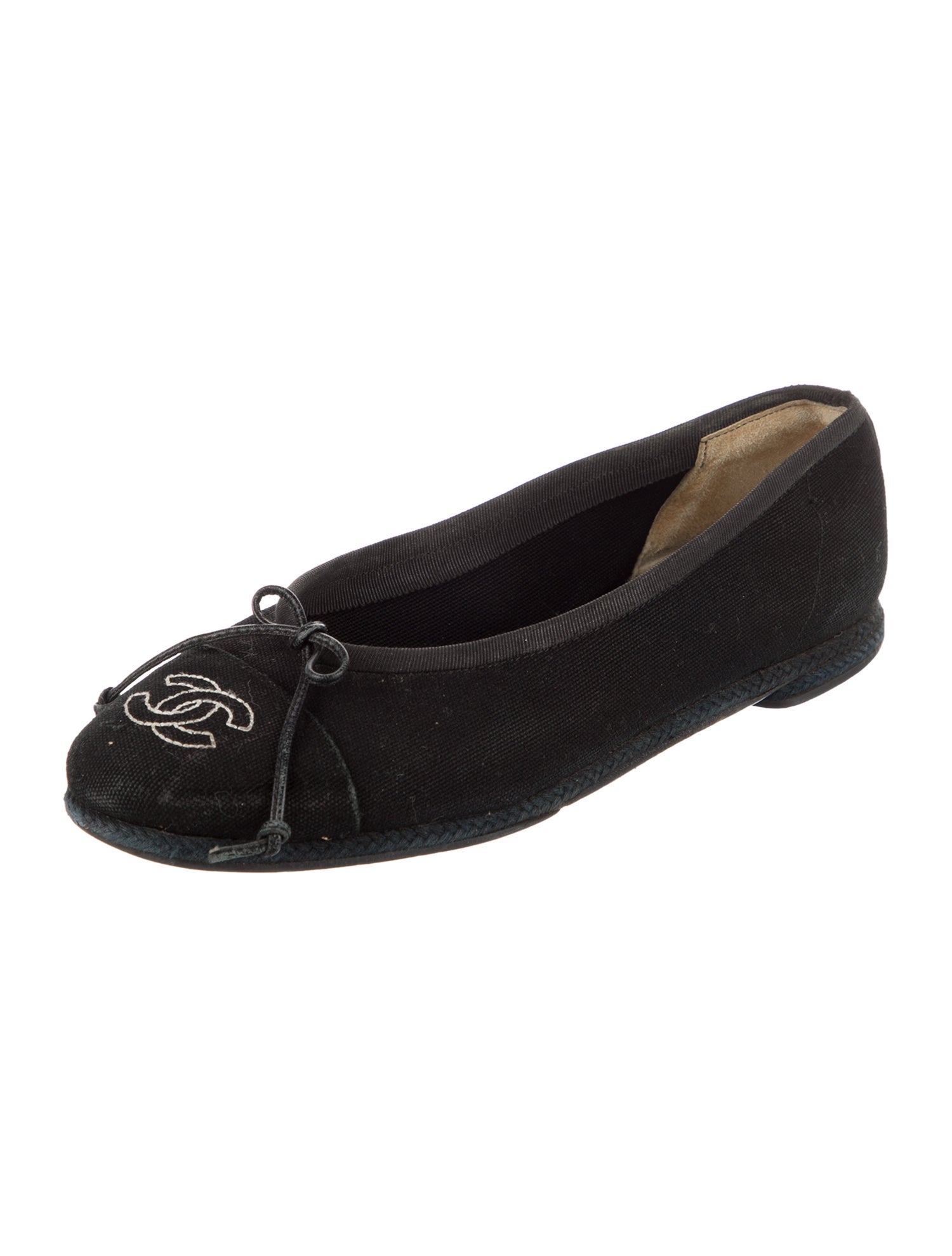 Chanel Vintage Interlocking CC Logo Ballet Flats