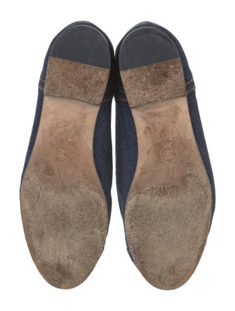 Chanel Interlocking CC Logo Denim Ballet Flats