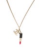 Chanel Crystal & Resin Lipstick CC Pendant Necklace