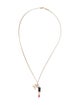 Chanel Crystal & Resin Lipstick CC Pendant Necklace