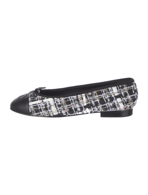 Chanel Interlocking CC Logo Tweed Ballet Flats