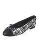 Chanel Interlocking CC Logo Tweed Ballet Flats
