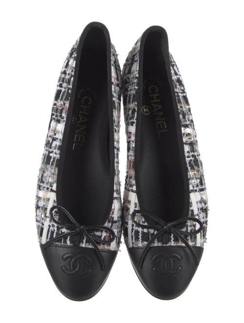 Chanel Interlocking CC Logo Tweed Ballet Flats