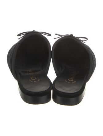 Chanel Interlocking CC Logo Velvet Mules