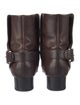 Chanel Interlocking CC Logo Leather Moto Boots