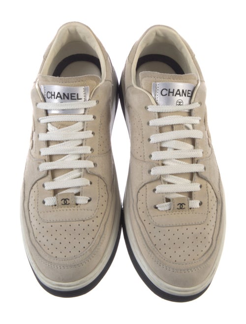 Chanel Interlocking CC Logo Suede Sneakers