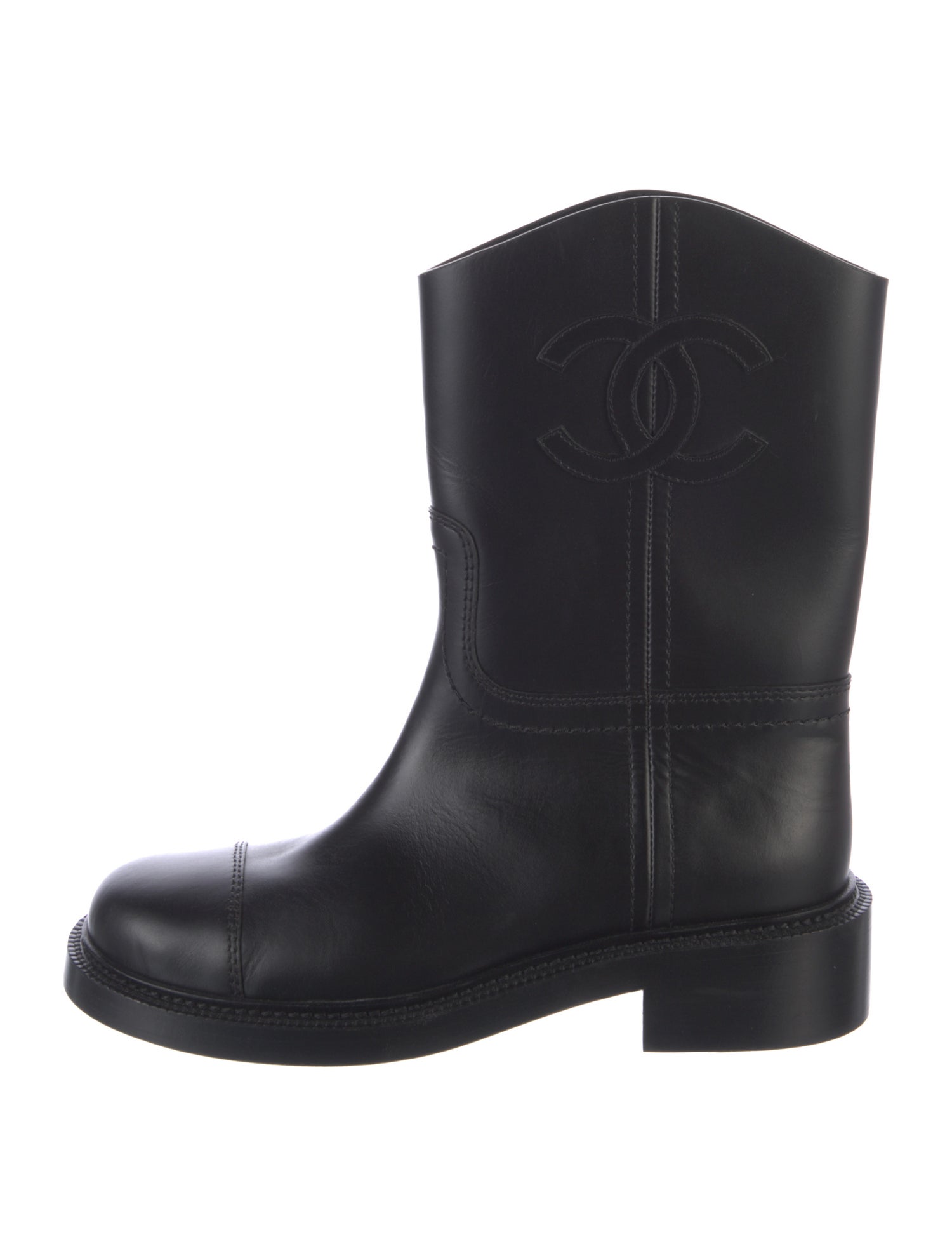 Chanel 2024 Interlocking CC Logo Western Boots