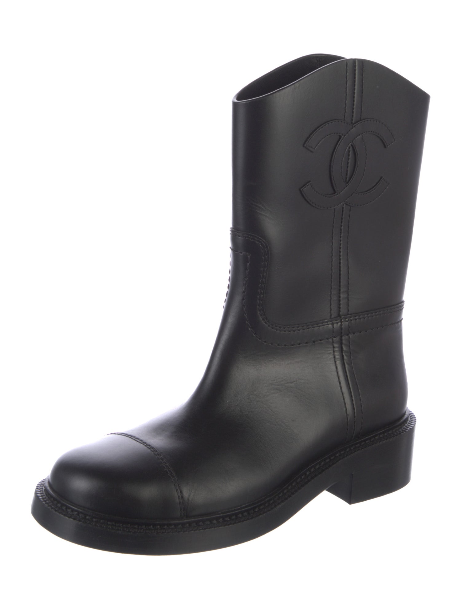 Chanel 2024 Interlocking CC Logo Western Boots