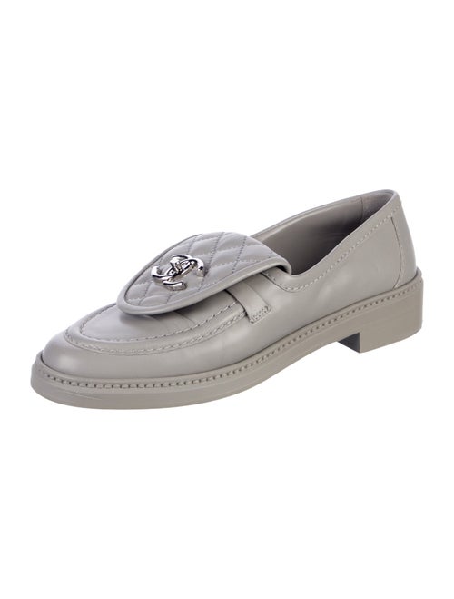 Chanel Interlocking CC Logo Leather Loafers