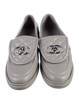 Chanel Interlocking CC Logo Leather Loafers