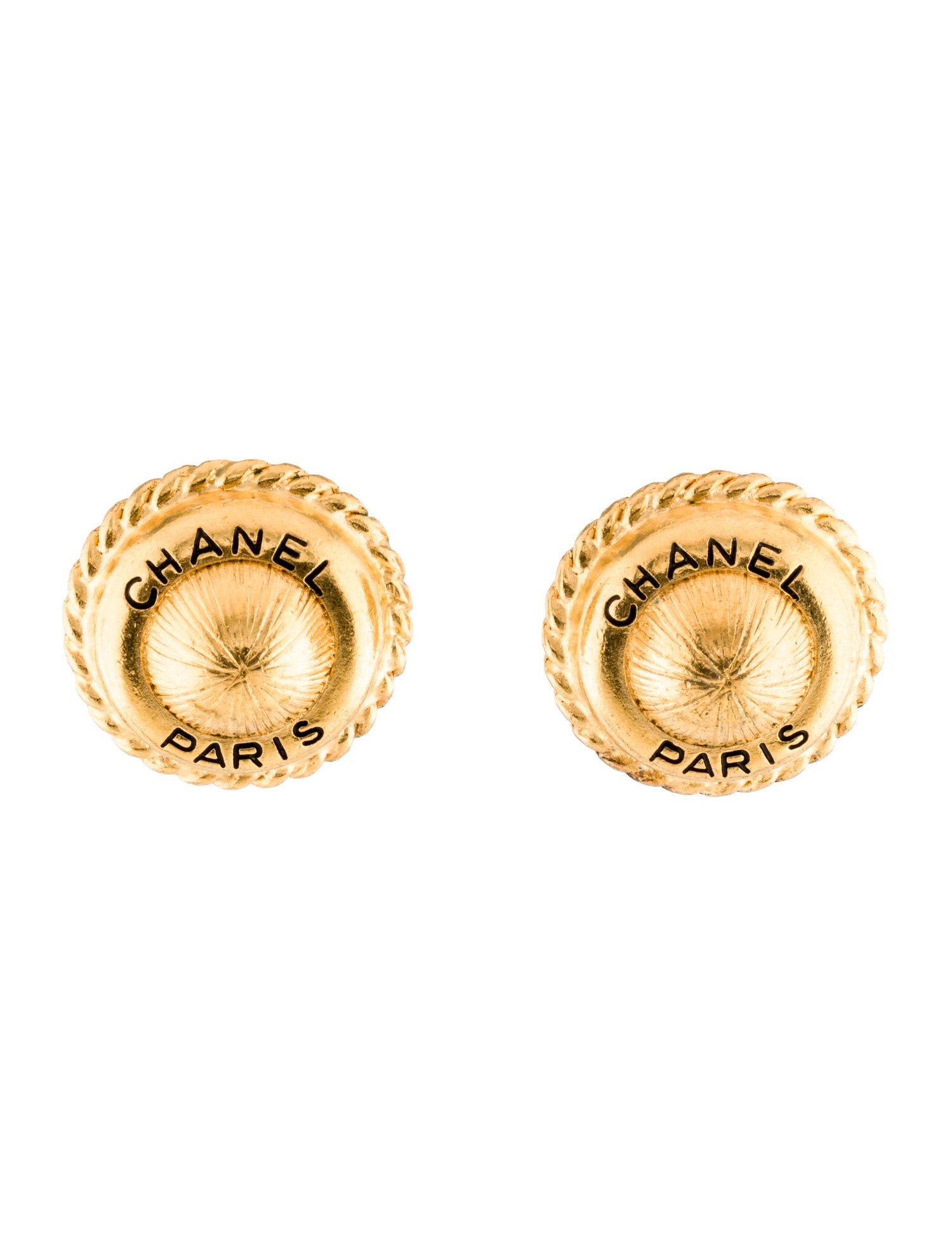 Chanel Vintage Logo Clip-On Earrings