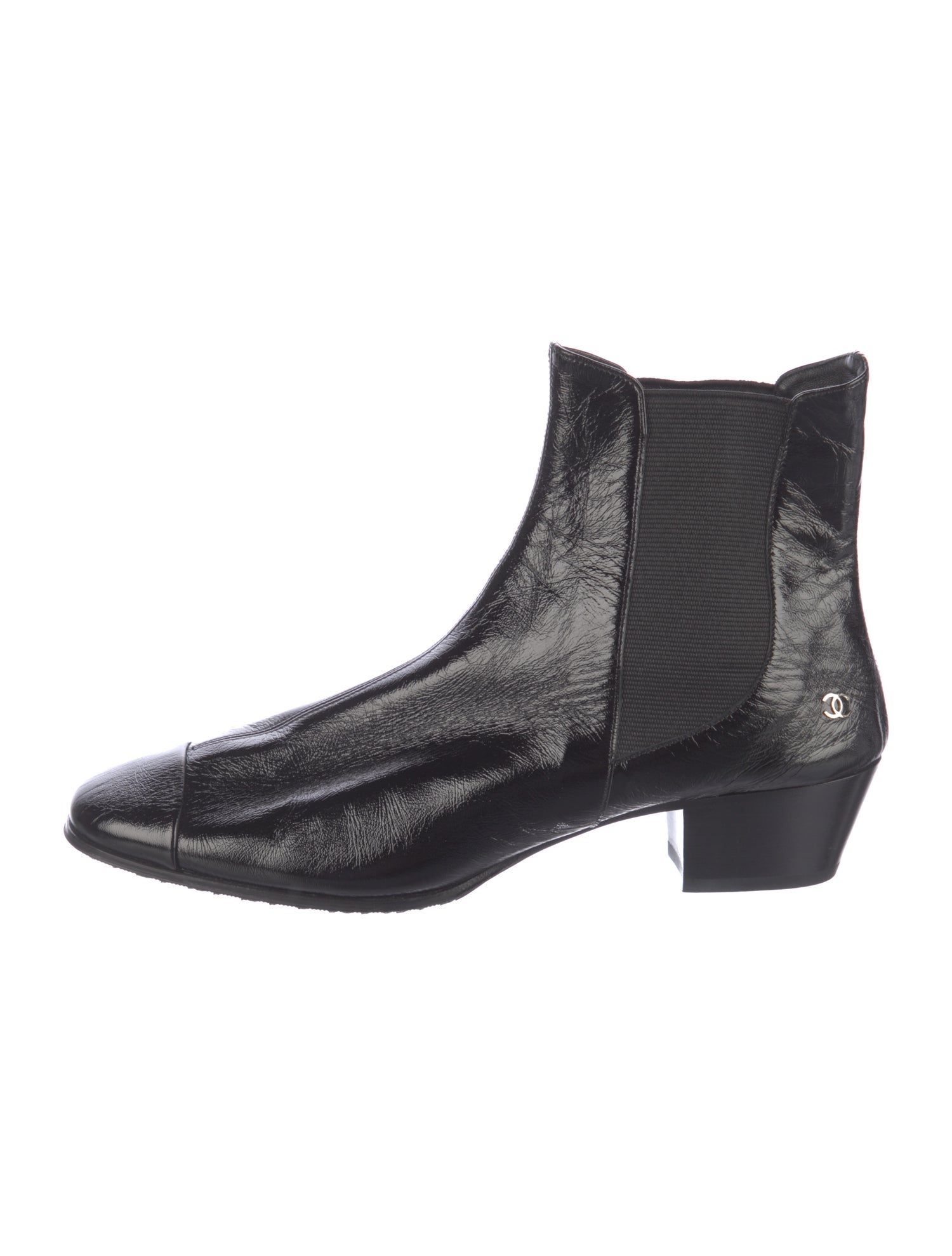 Chanel 2019 Interlocking CC Logo Chelsea Boots