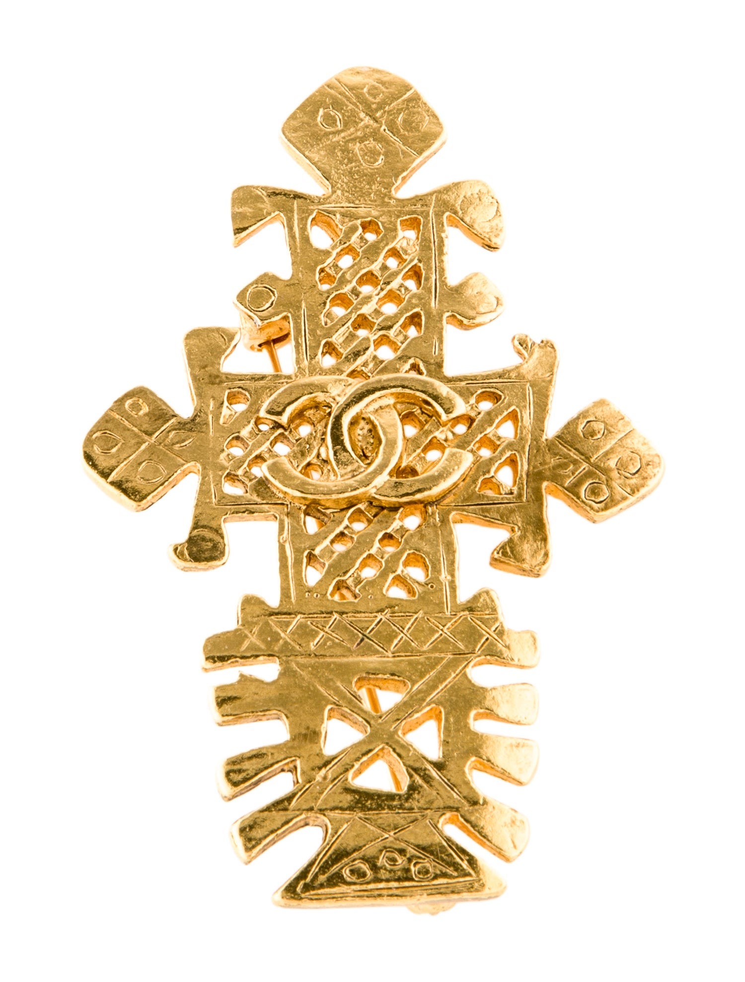 Chanel Vintage CC Cross Brooch