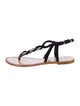 Chanel Interlocking CC Logo Suede T-Strap Sandals