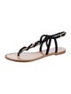 Chanel Interlocking CC Logo Suede T-Strap Sandals