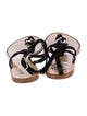 Chanel Interlocking CC Logo Suede T-Strap Sandals