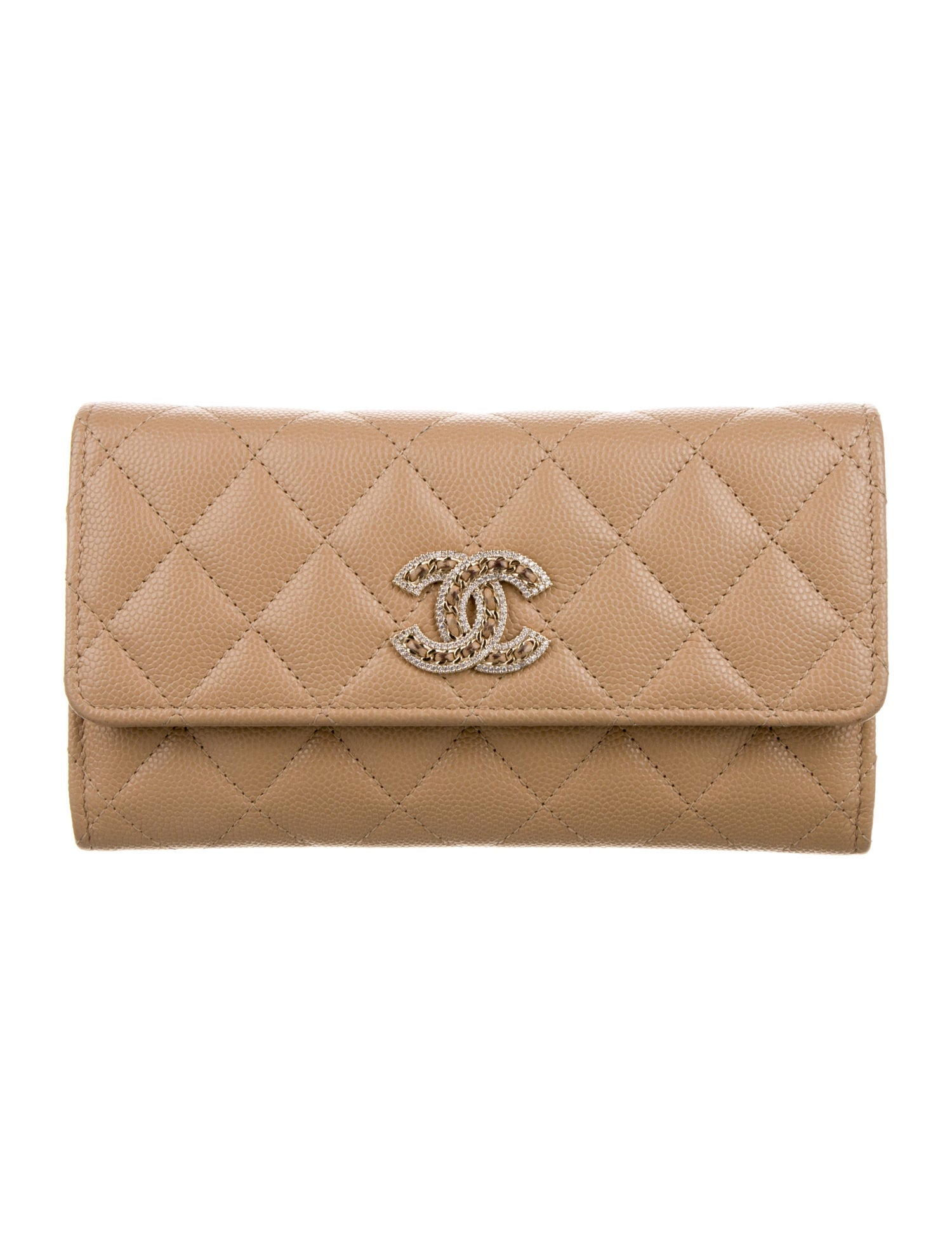 Chanel 2022 Interlocking CC Logo Trifold Wallet