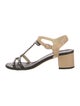 Chanel Interlocking CC Logo Leather T-Strap Sandals