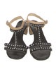 Chanel Interlocking CC Logo Leather T-Strap Sandals