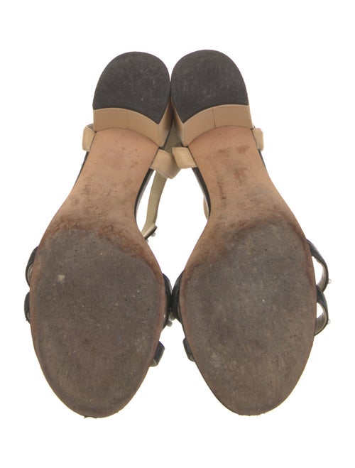 Chanel Interlocking CC Logo Leather T-Strap Sandals